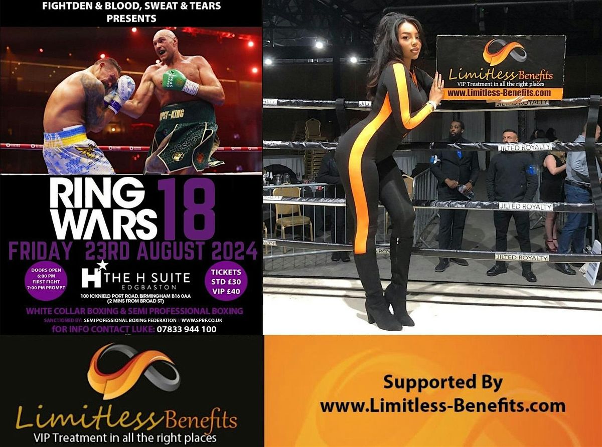 RingWars 18 WhiteCollar Boxing with LimitlessBenefits Ring girls Birmingham