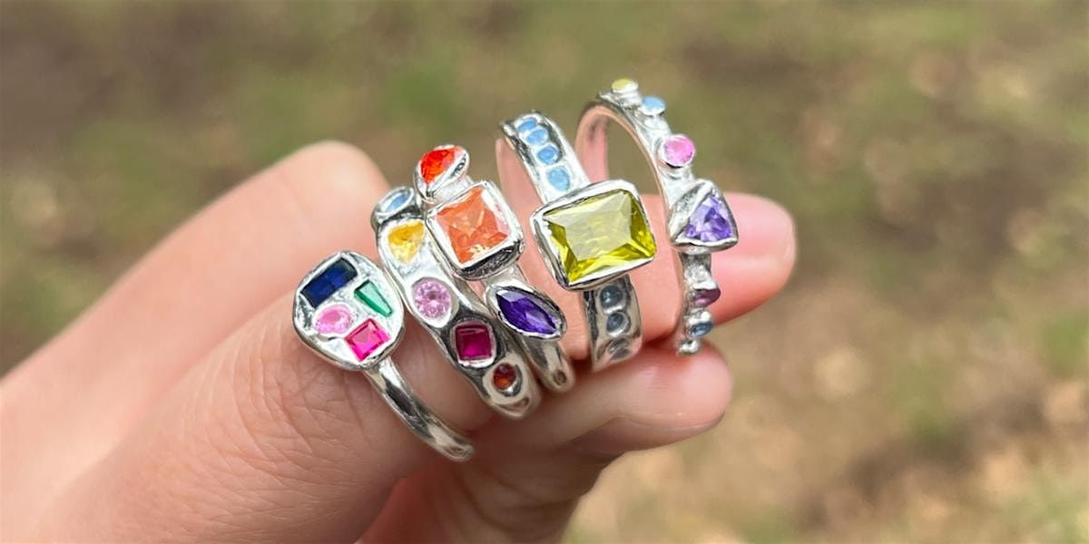 Adelaide CBD Jewellery Workshop-Organic 999 Silver Ring Making with Stone