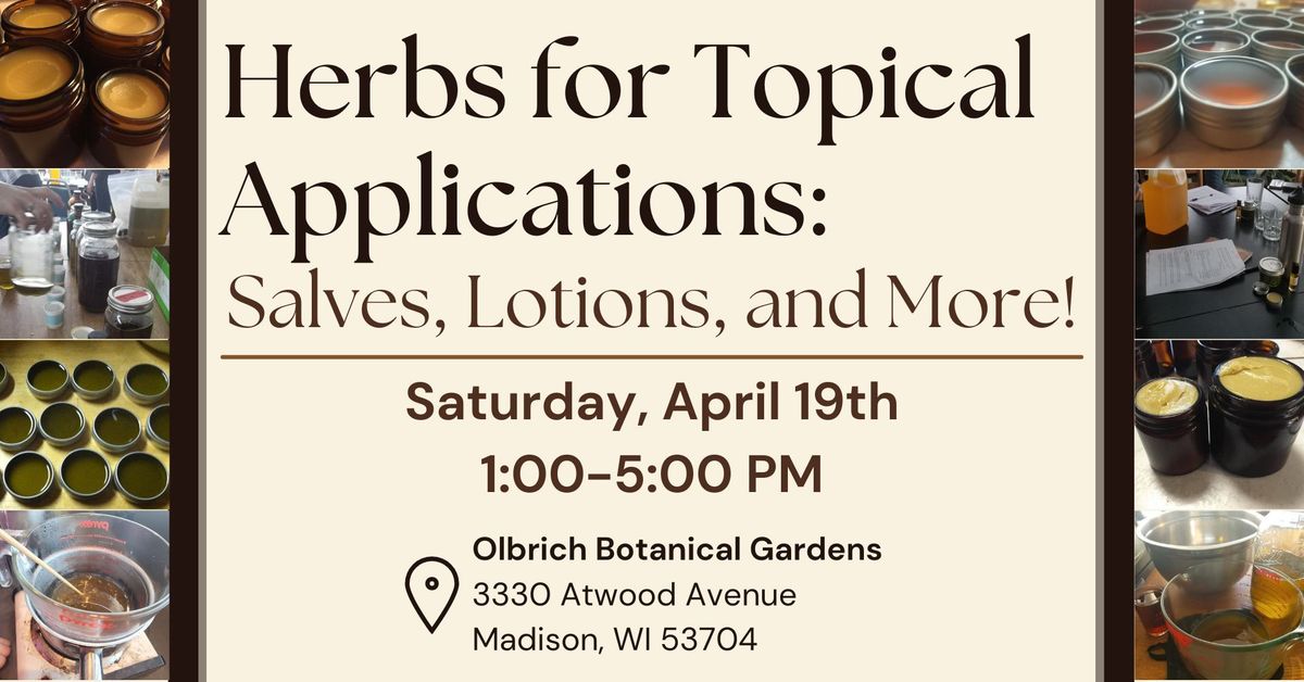 Herbs for Topical Applications: Salves, Lotions, and More!