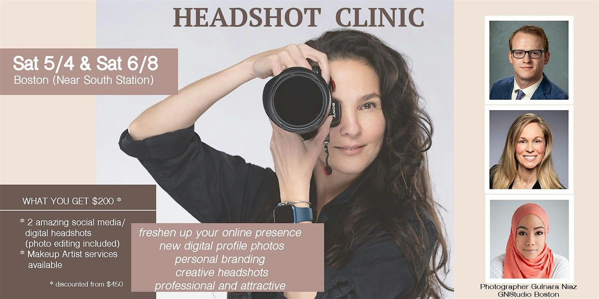Professional Headshot Clinic Boston - Sat. 5\/4\/2024 & Sat 6\/8\/2024
