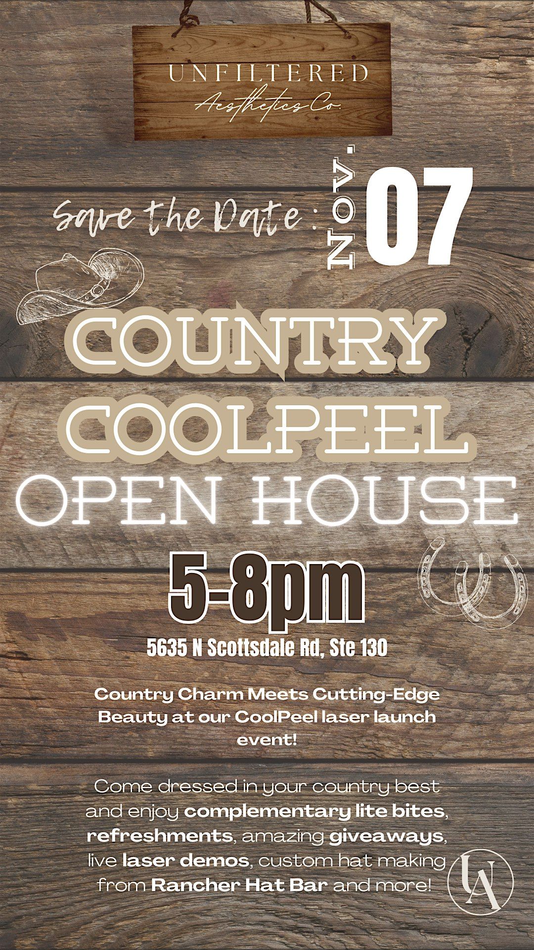 Unfiltered Aesthetics Co. Country CoolPeel Launch Open House!