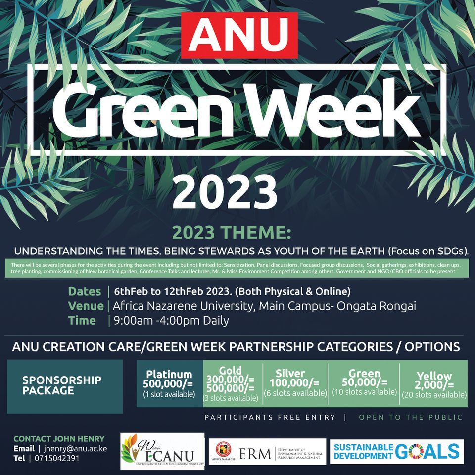 Africa Nazarene University (ANU) GREEN\/CREATION CARE WEEK 2023