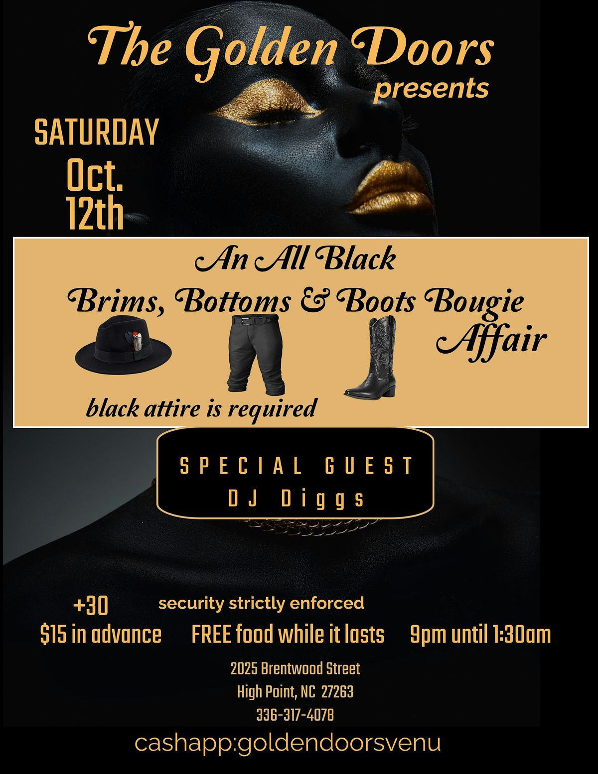 The All Black Boots,Brims and Bottoms Bougie Affair