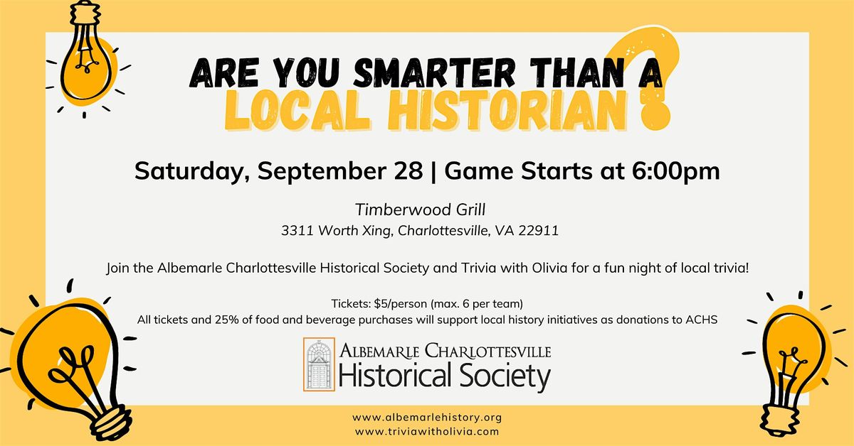 Are You Smarter Than a Local Historian?: Trivia Night with the ACHS!