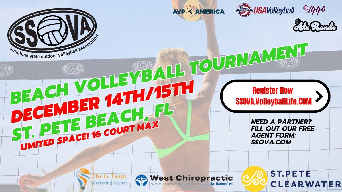 SSOVA's December 14th & 15th St. Pete Beach, Beach Volleyball Tournament