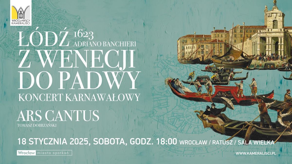 Adriano Banchieri \u0141\u00f3d\u017a z Wenecji do Padwy, 1623 koncert karnawa\u0142owy