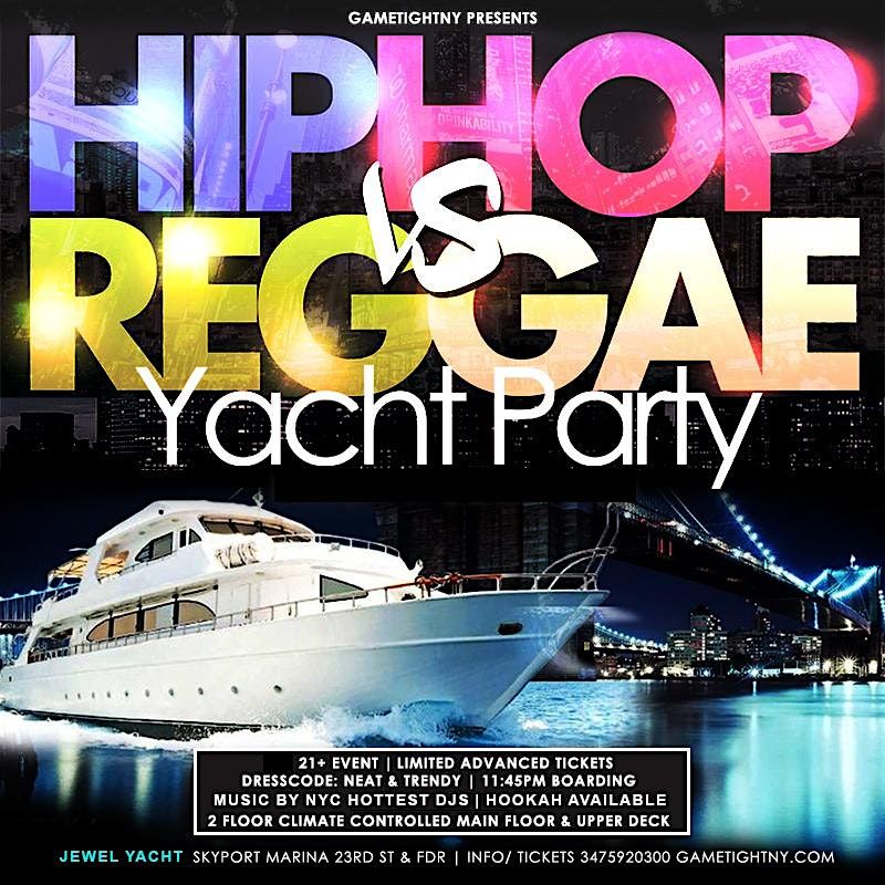 Friday NYC HipHop vs. Reggae\u00ae Cruise Majestic Princess Yacht party Pier 36