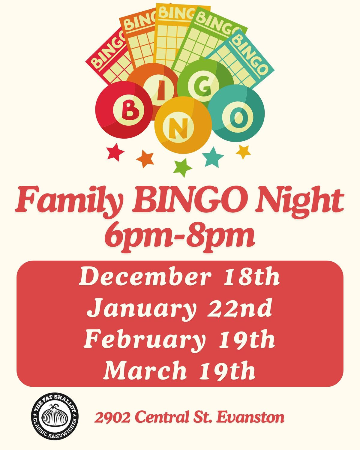 Wednesday Night Family Bingo 