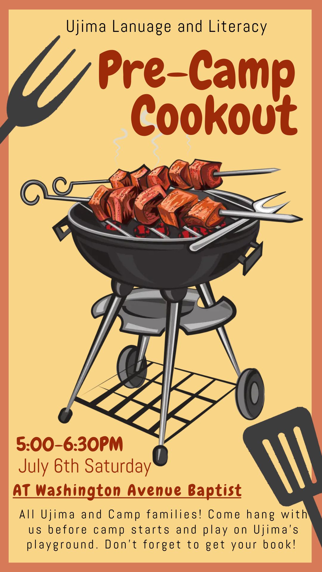 Summer is here, and we want to have some fun! What better way than having a cookout?!  Come join us,