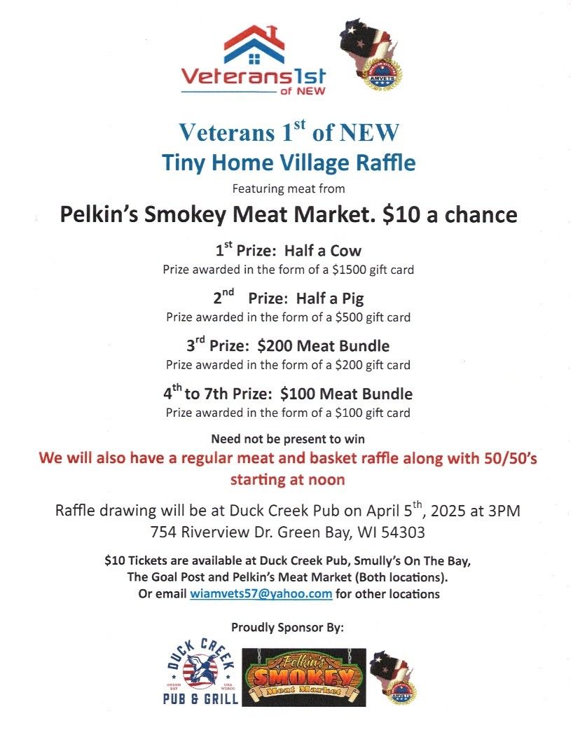 Raffle for Veterans 1st of Northeast Wisconsin tiny homes Green Bay