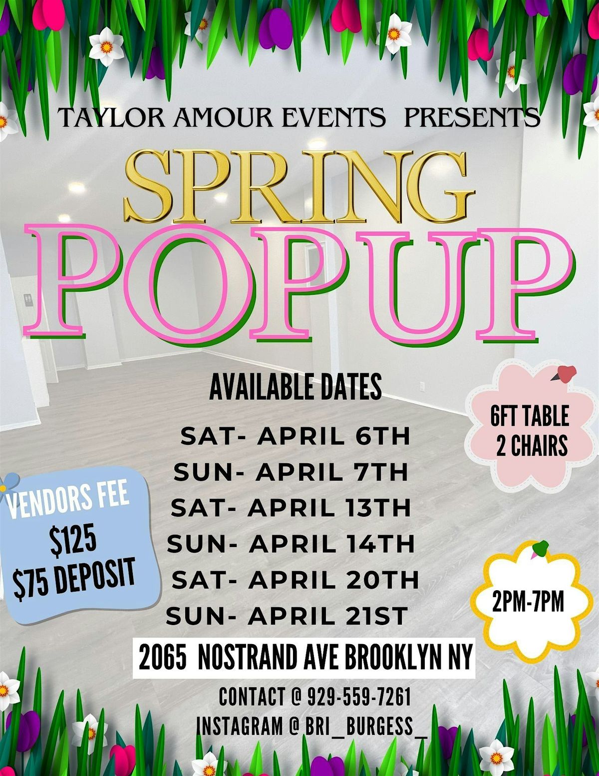 Spring Pop up shop