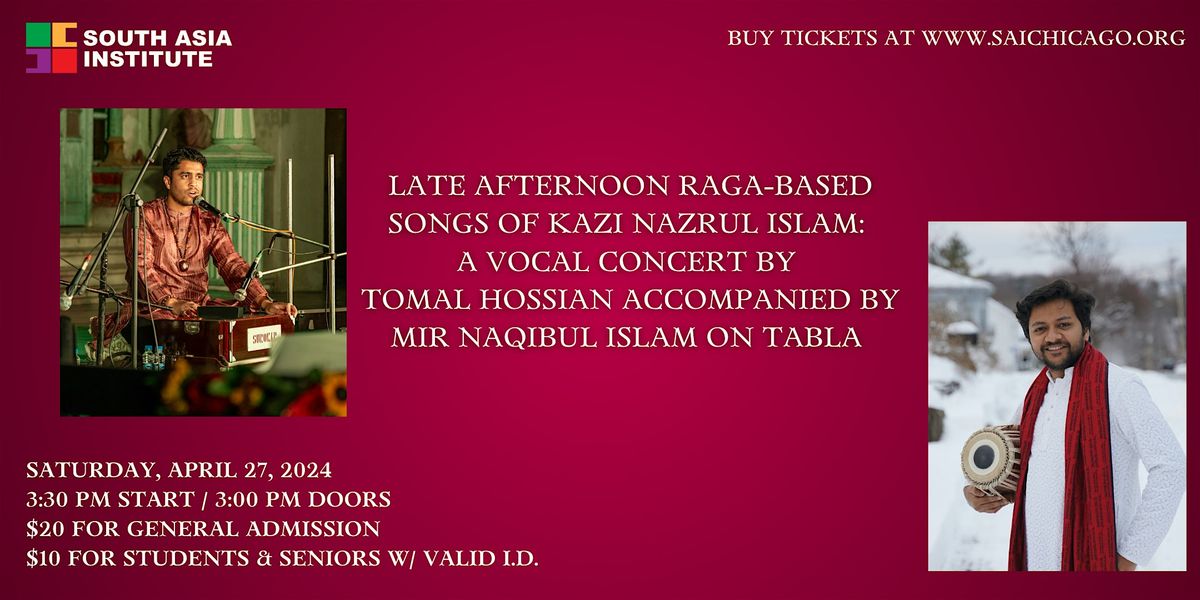 A Vocal Concert by Tomal Hossian accompanied by Mir Naqibul Islam on tabla