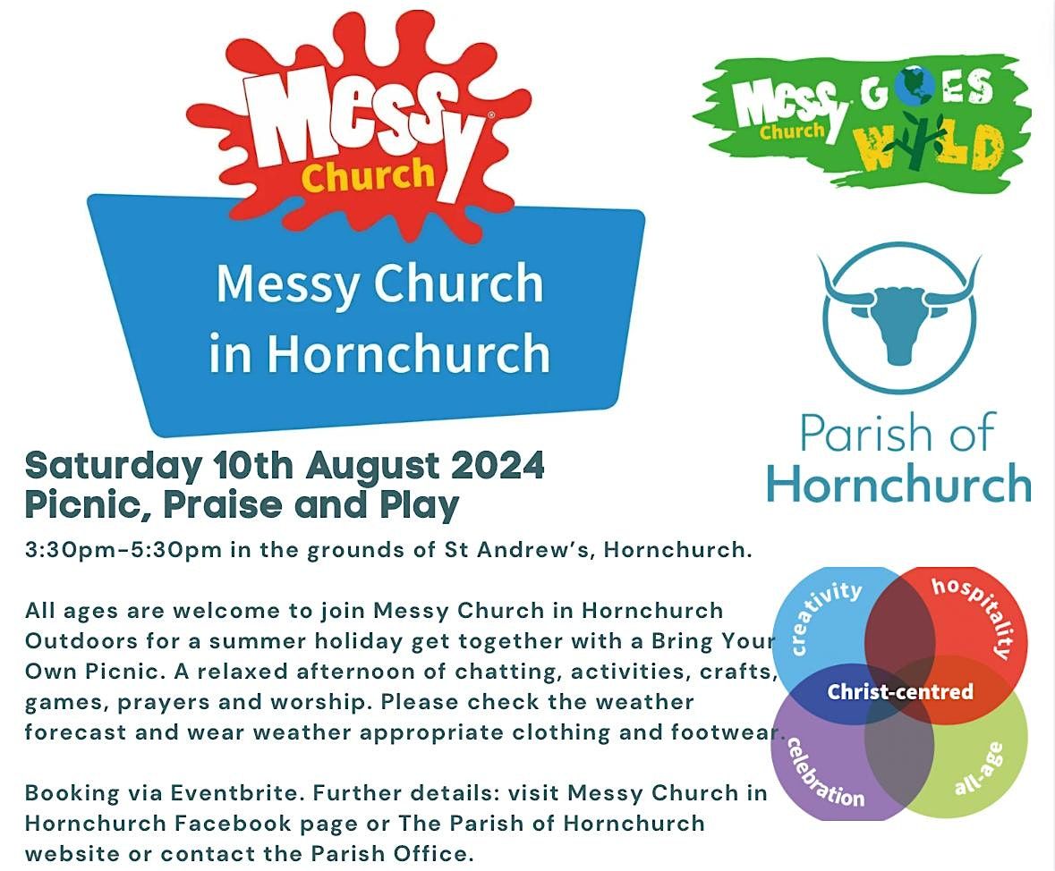 Messy Church in Hornchurch Picnic, Praise and Play 10.8.24
