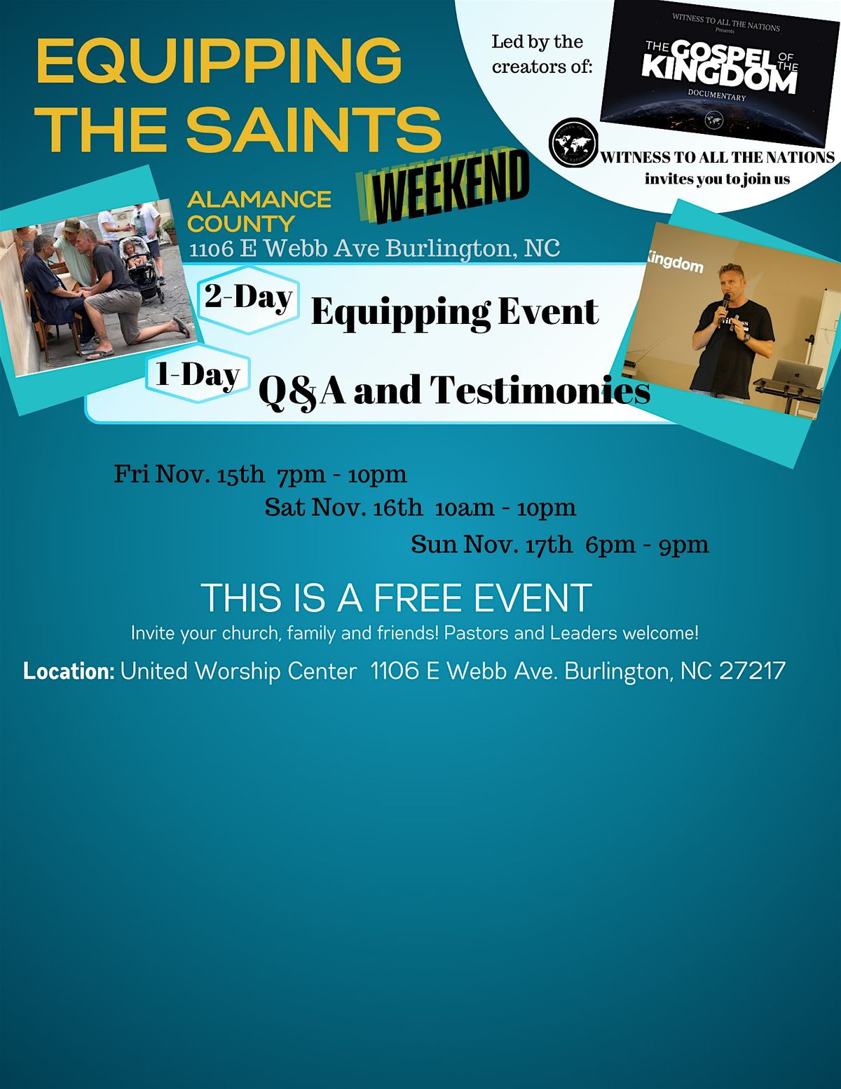 Equipping The Saints Weekend