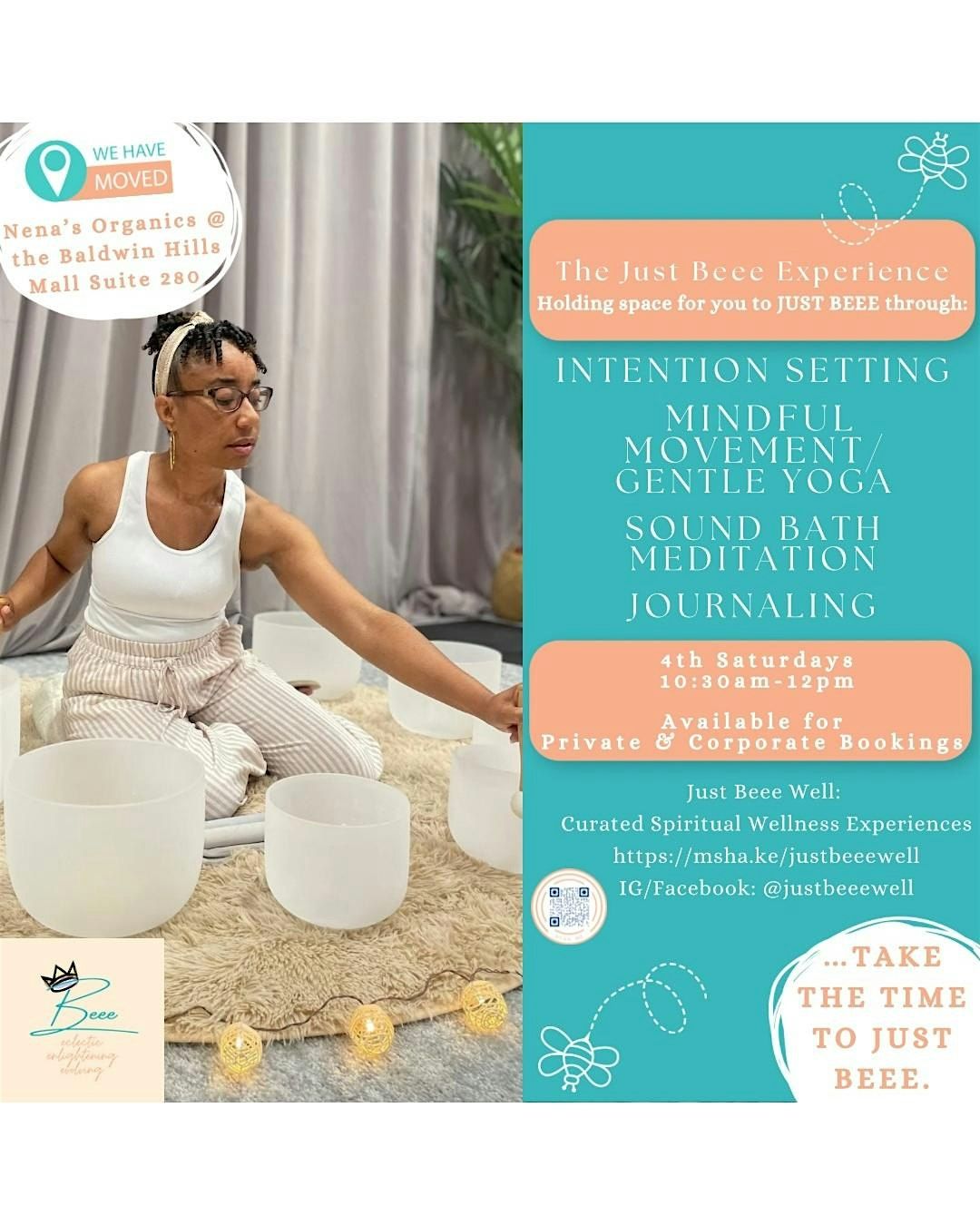 Journaling , Mindful Movement (Gentle Yoga) & Sound Bath Meditation