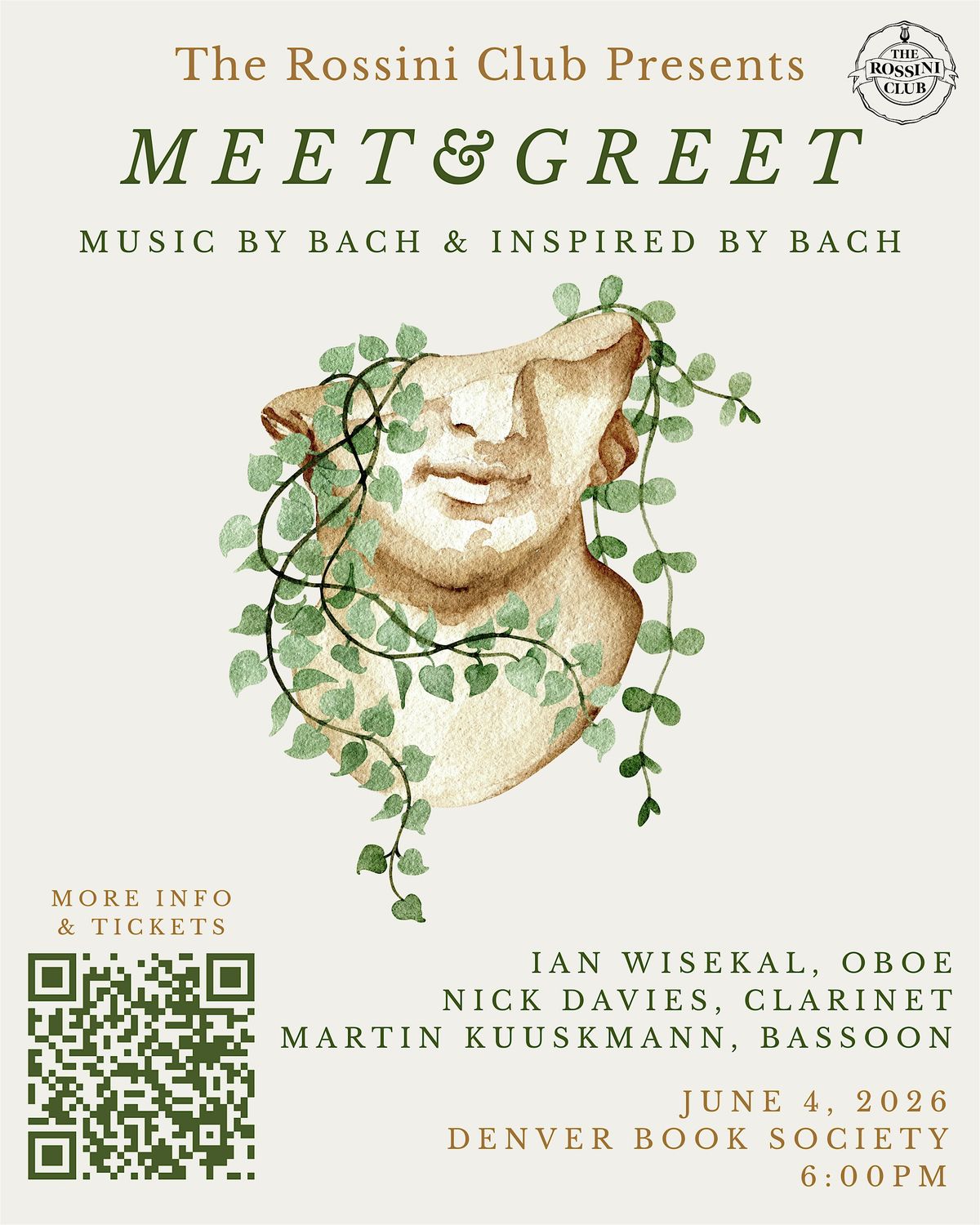 Rossini Club Meet and Greet with music by Bach and inspired by Bach