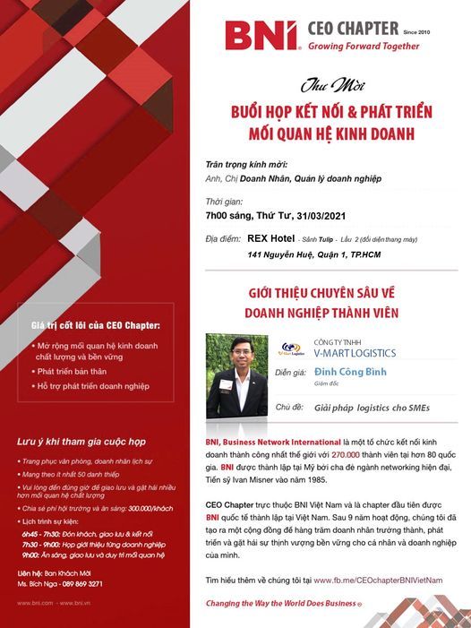 Ng\u00e0y H\u1ed9i K\u1ebft N\u1ed1i Kinh Doanh - BNI CEO Chapter