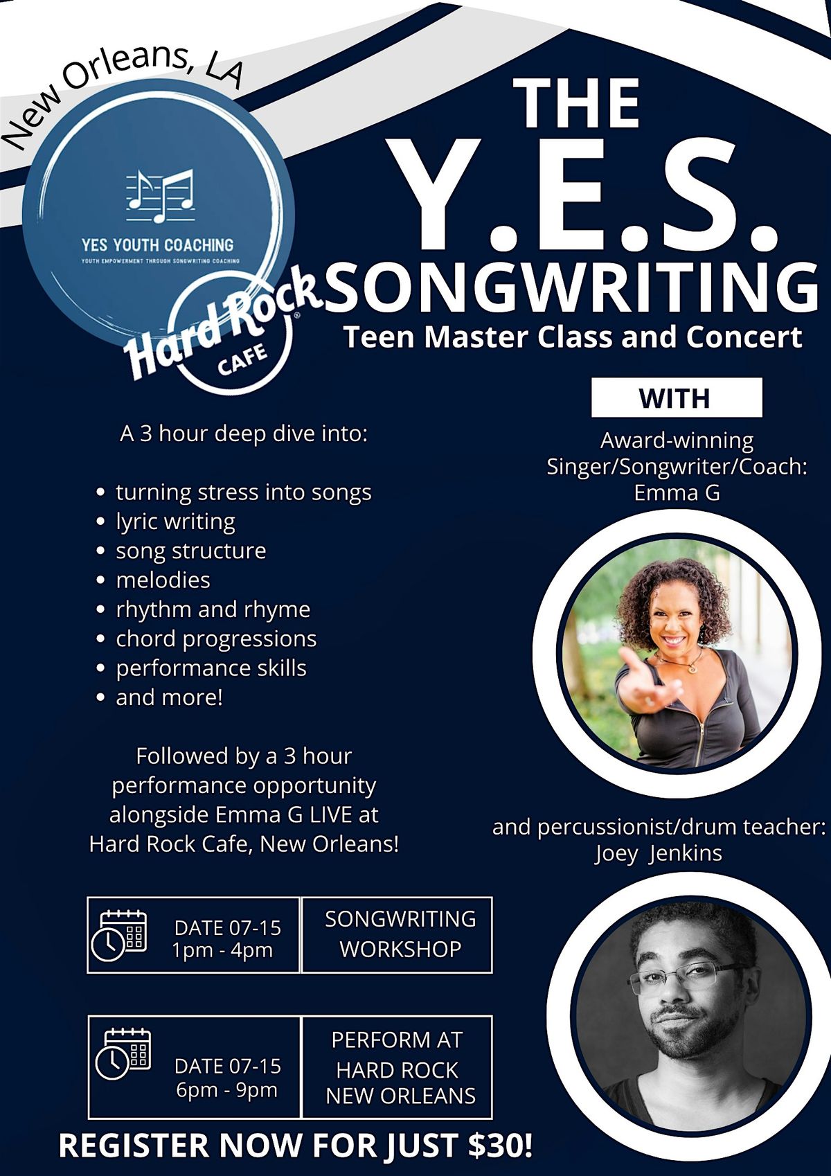 YES! New Orleans: Youth Empowerment through Songwriting Workshop + Show