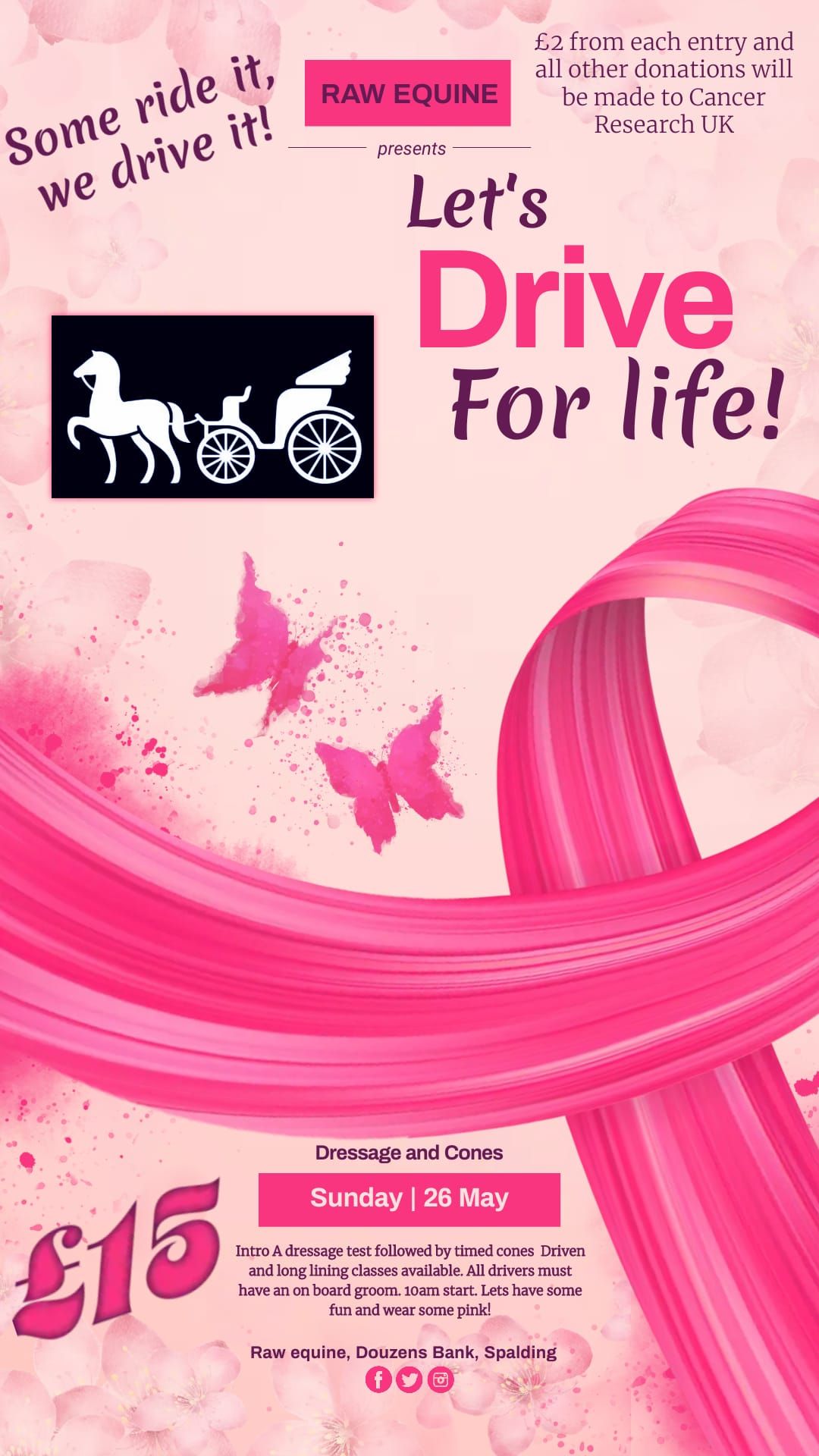 Let's Drive For Life in PINK! Driven & Long Lining Dressage