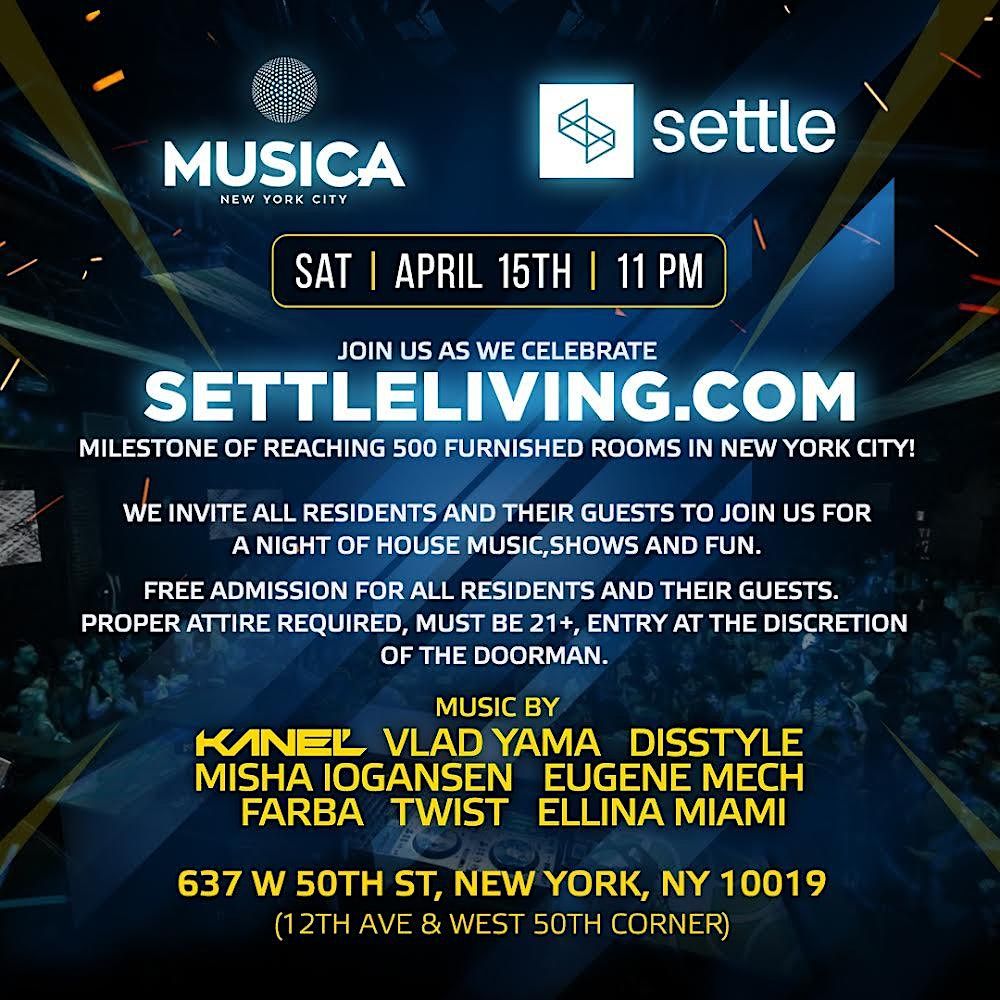 Settleliving.com celebrates 500 rooms in NYC with house music DJs and shows