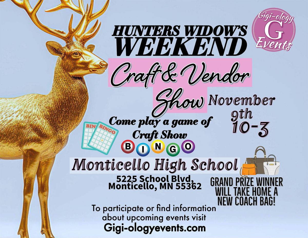 Craft show bingo and swag bag raffle! Monticello High School November 9th