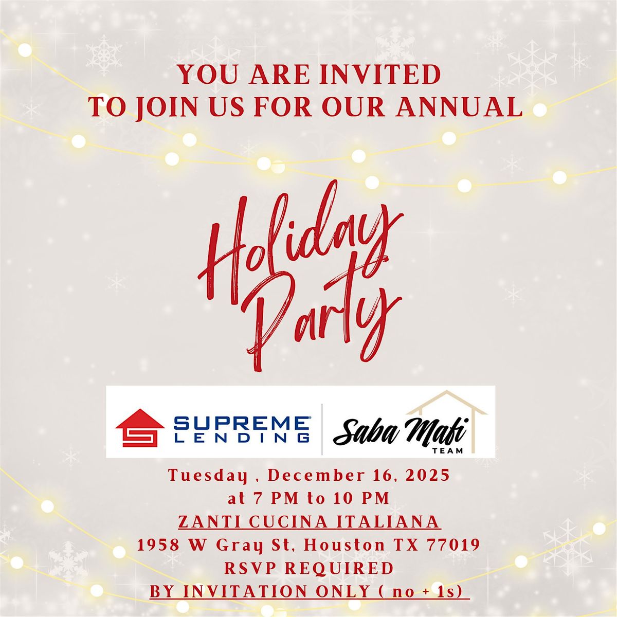 Saba Mafi Team Annual Holiday Party