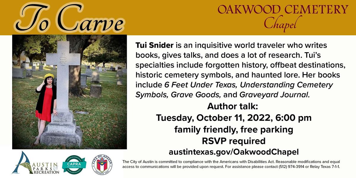 Author Talk: Tui Snider on Cemetery Symbols and Monuments