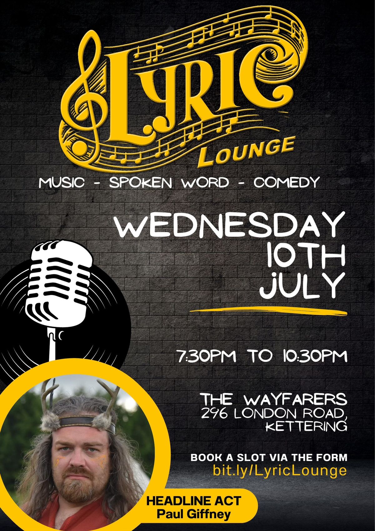 Lyric Lounge - **Paul Giffney** headline act