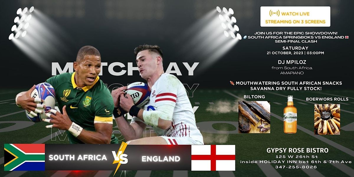 South Africa Springboks vs England  Rugby World Cup Semi-Final Clash