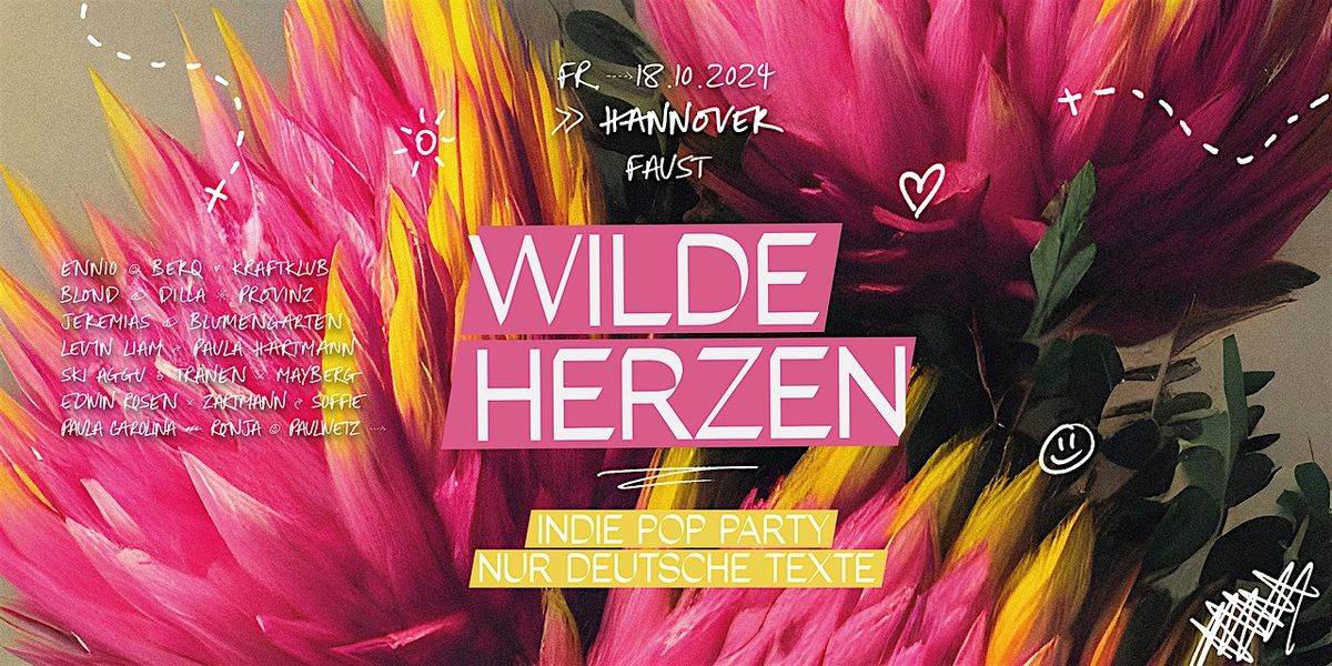 Wilde Herzen \u2022 Die Indie Pop Party mit deutschen Texten \u2022 Faust Hannover