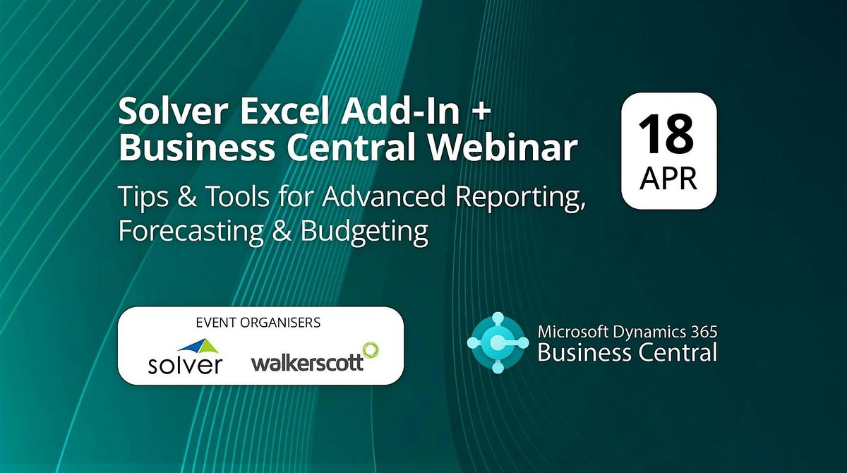 Solver Excel Add-In + Business Central Webinar Sydney