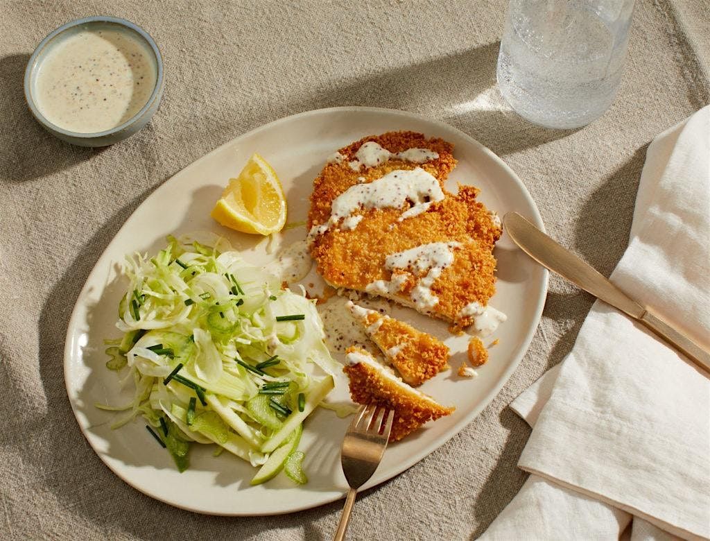 UBS IN PERSON Cooking Class: Coconut Chicken Cutlets, Peanuts Cilantro Slaw