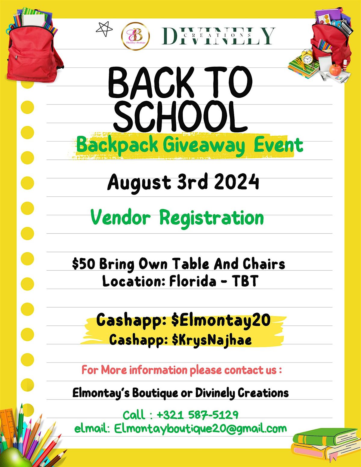 Backpack Giveaway Event