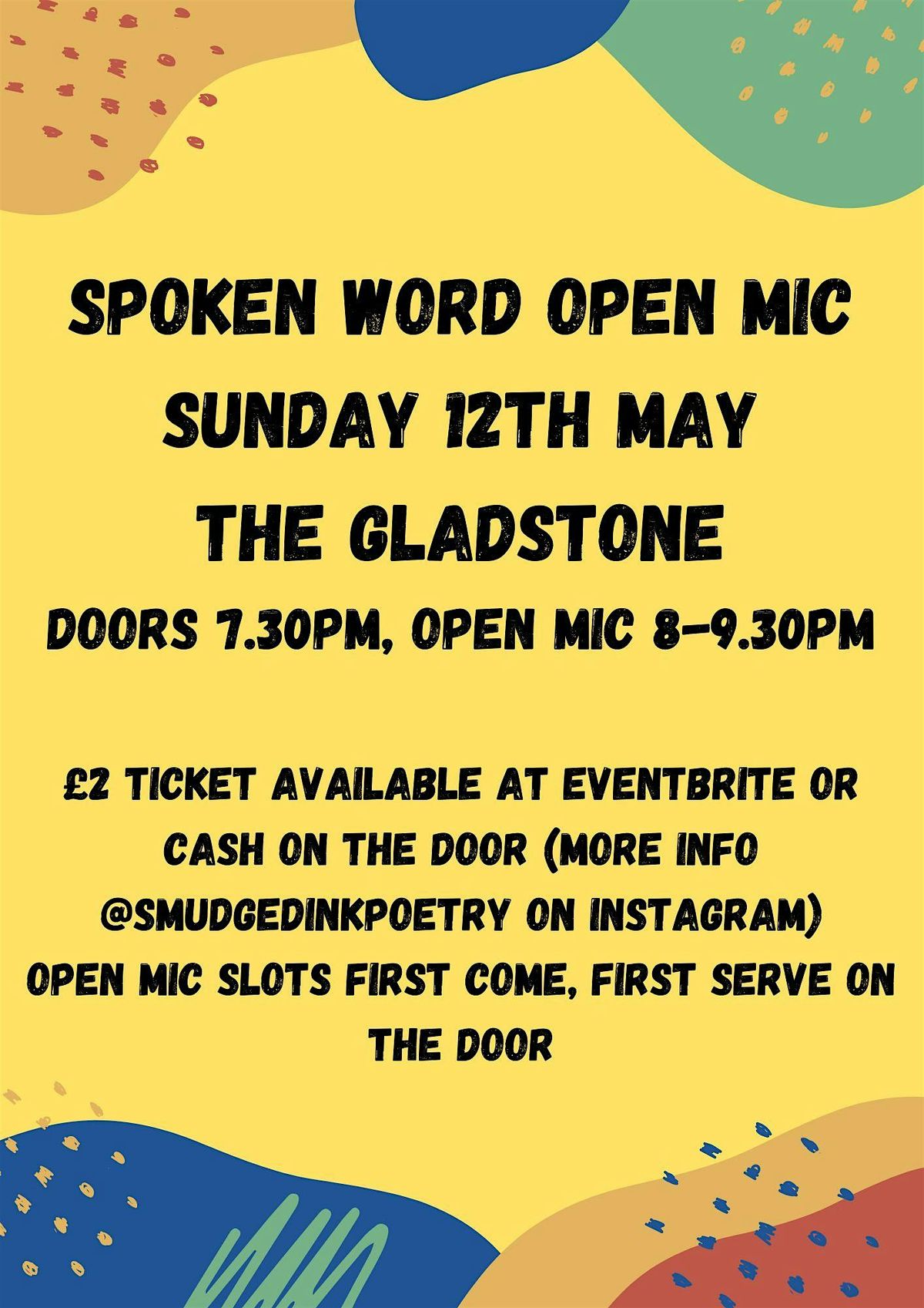 Spoken Word Open Mic at The Gladstone
