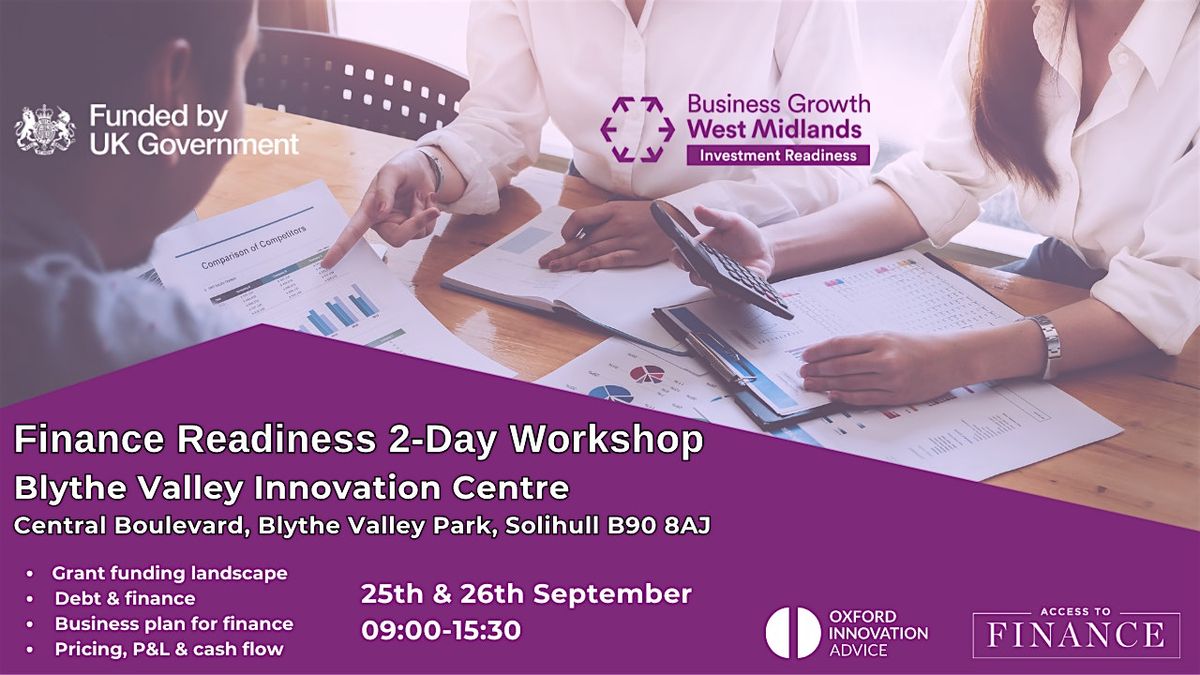 BGWM Investment Readiness Finance 2-day Workshop 25th & 26th September