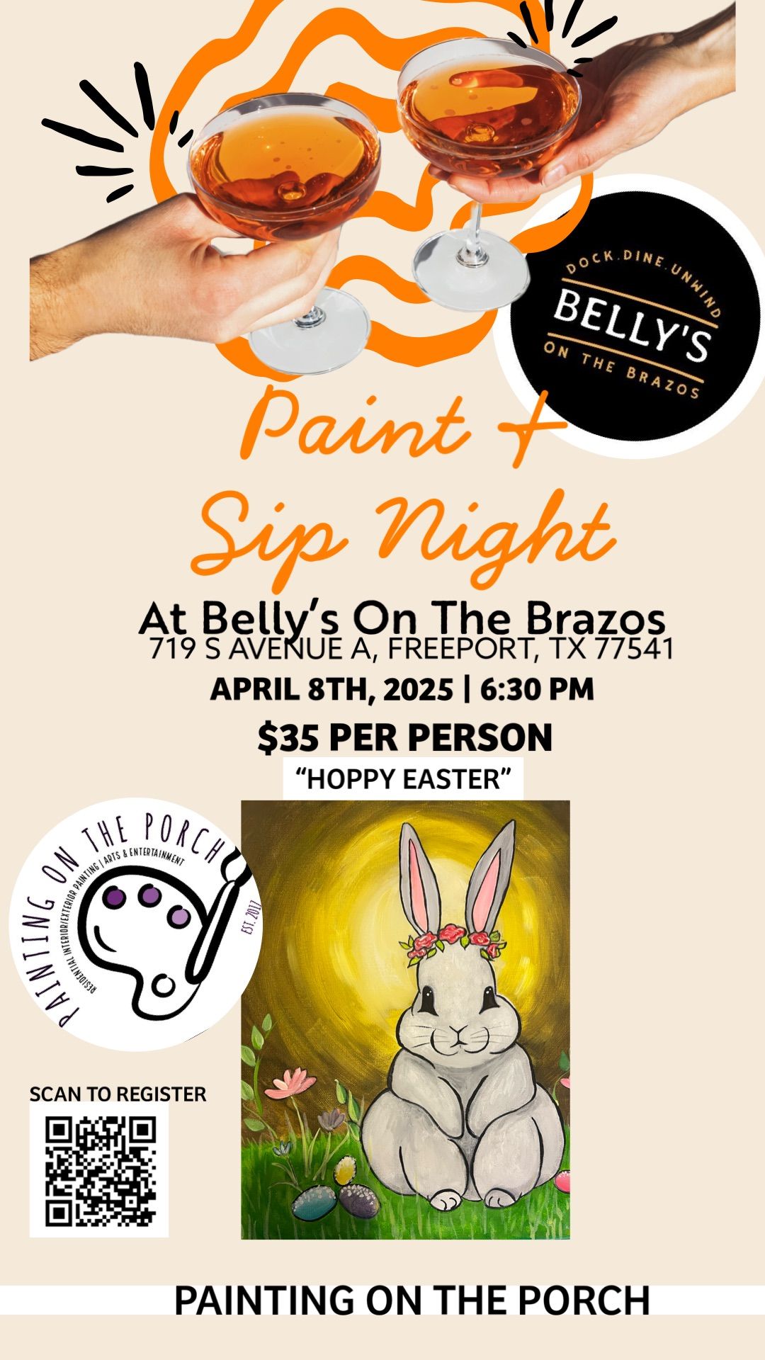 ~Paint & Sip~ \u201c Hoppy Easter @ Belly\u2019s