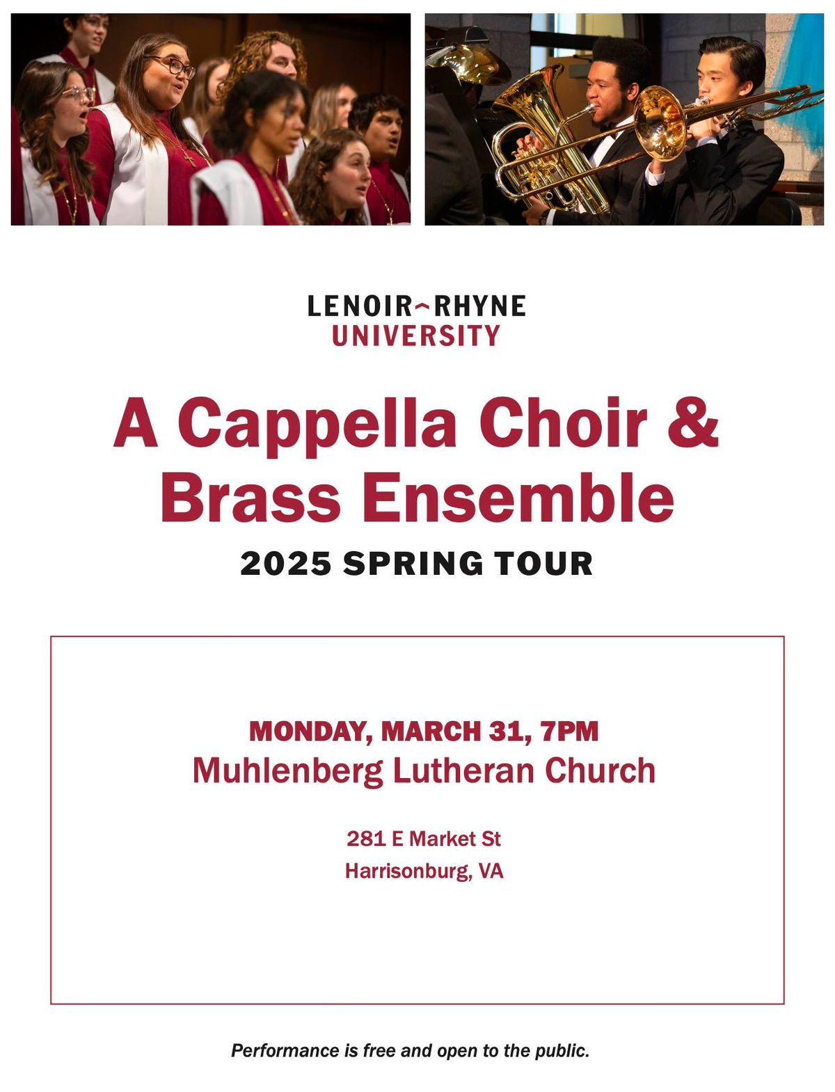 A Cappella Choir & Brass Ensemble in Harrisonburg, VA