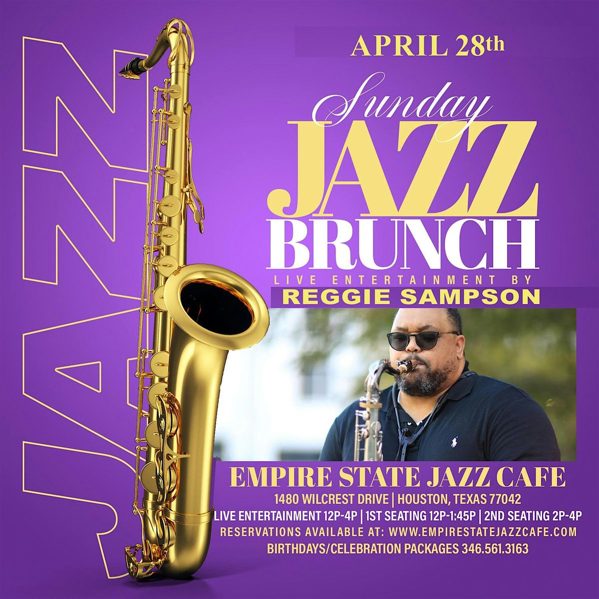 4\/28 - Sunday Jazz Brunch with Reggie Sampson