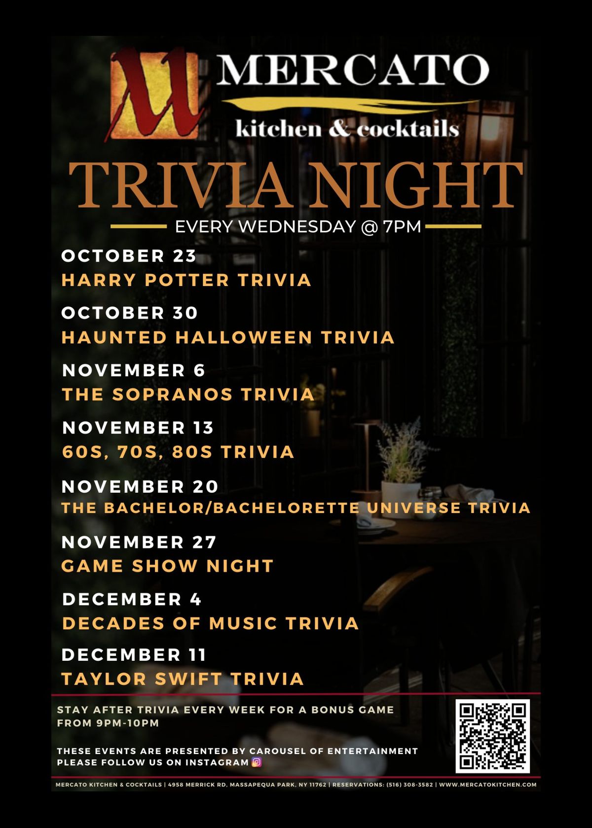 Mercato Kitchen Trivia Wednesdays!