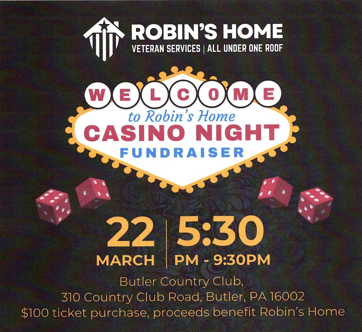 Robin's Home Casino Night Fundraiser