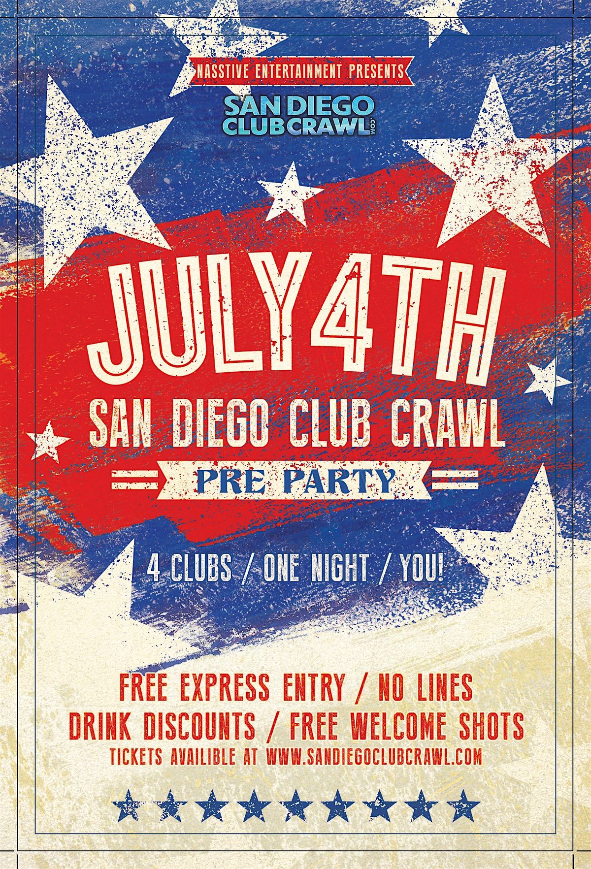 4th of JULY Bar and Club Crawl San Diego - Saturday, June 29th!