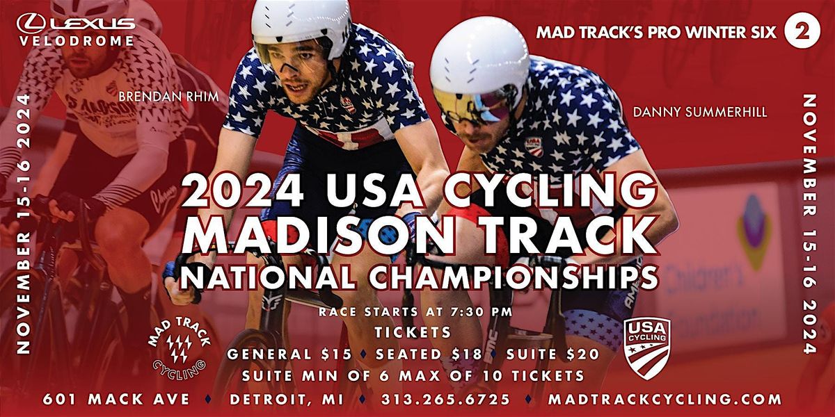 2024 USA Cycling Madison Track National Championships Day 2