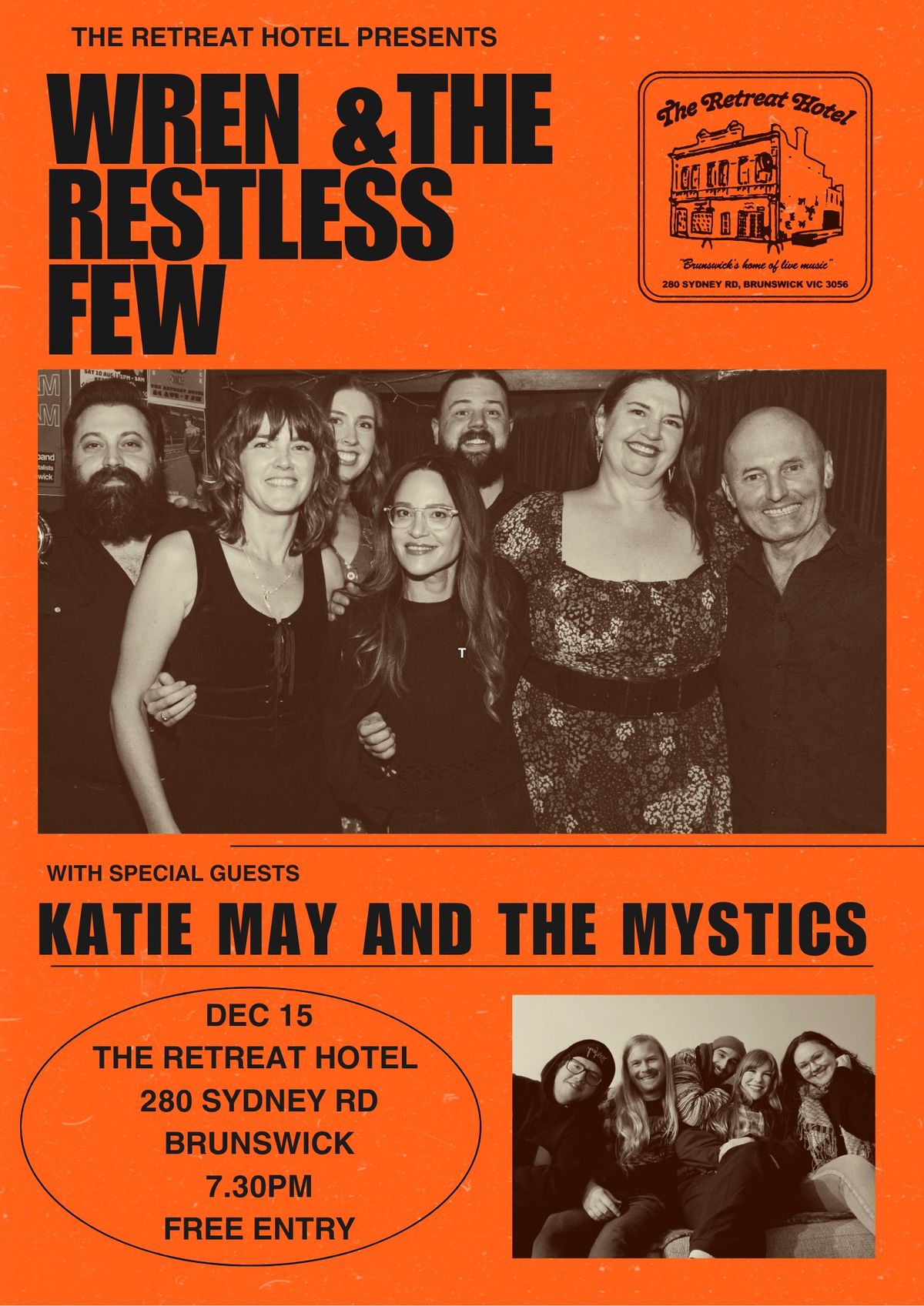 Wren & The Restless Few @ The Retreat w Katie May and the Mystics