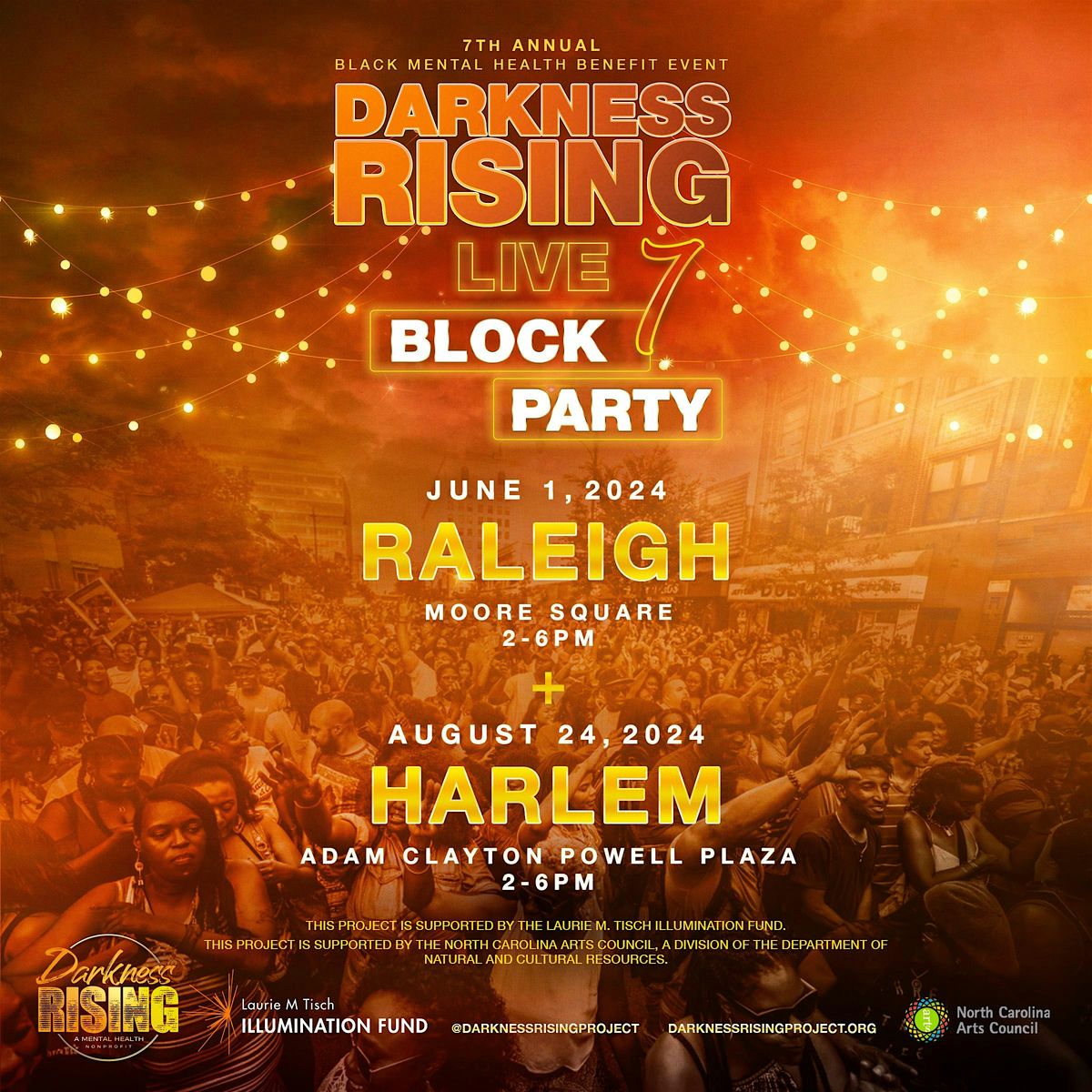 NYC Darkness RISING: Live 7: Black Mental Health Block Party & Concert!