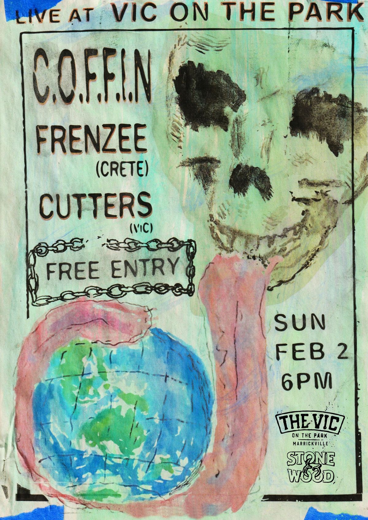 C.O.F.F.I.N at Vic On The Park w\/ Frenzee (Crete) + Cutters (VIC)