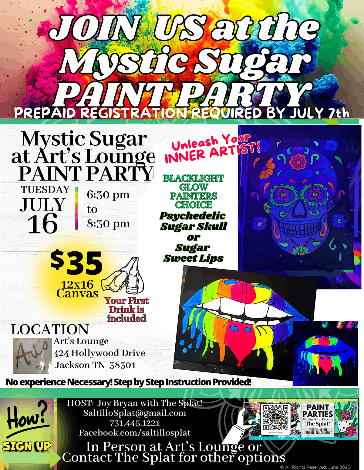 Art\u2019s Lounge Mystic Sugar Paint & Sip