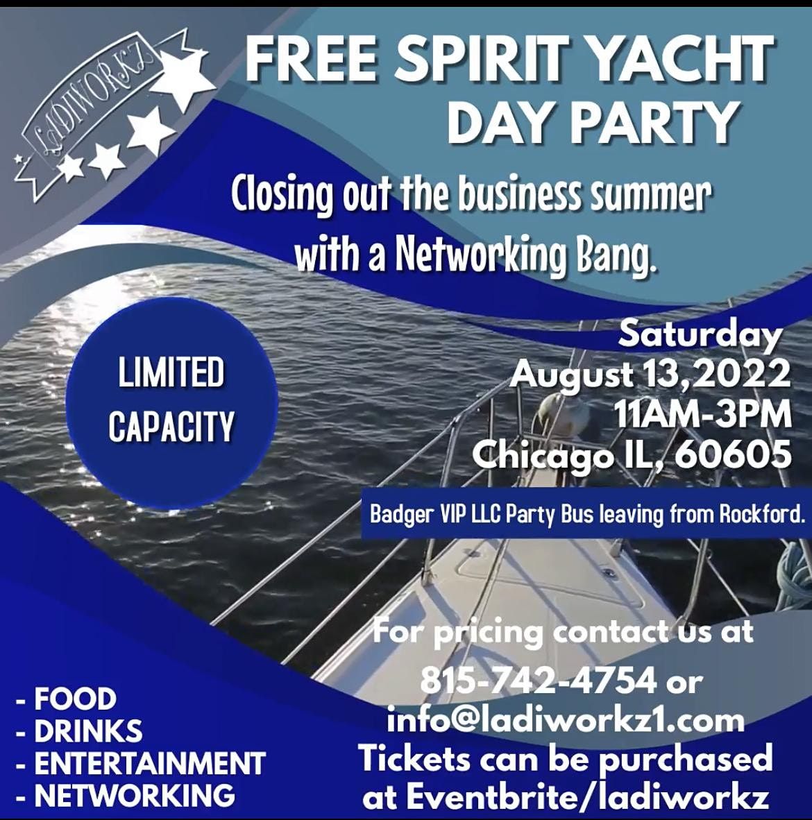 FREE SPIRIT YACHT DAY PARTY. Closing out the business summer with a Network