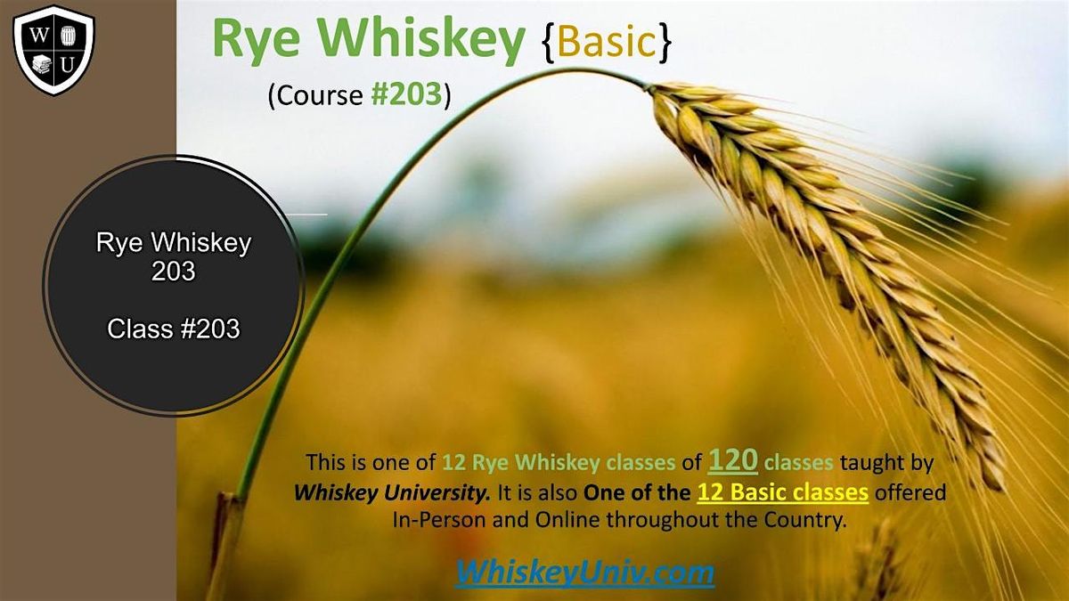 Rye Whiskey 203  BYOB  (Course #203)