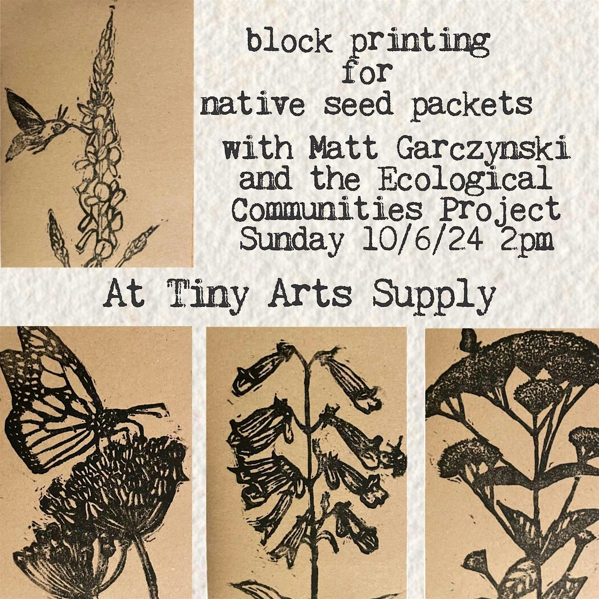 Block Printing for Native Seed Packets - Native Plants & Linocut