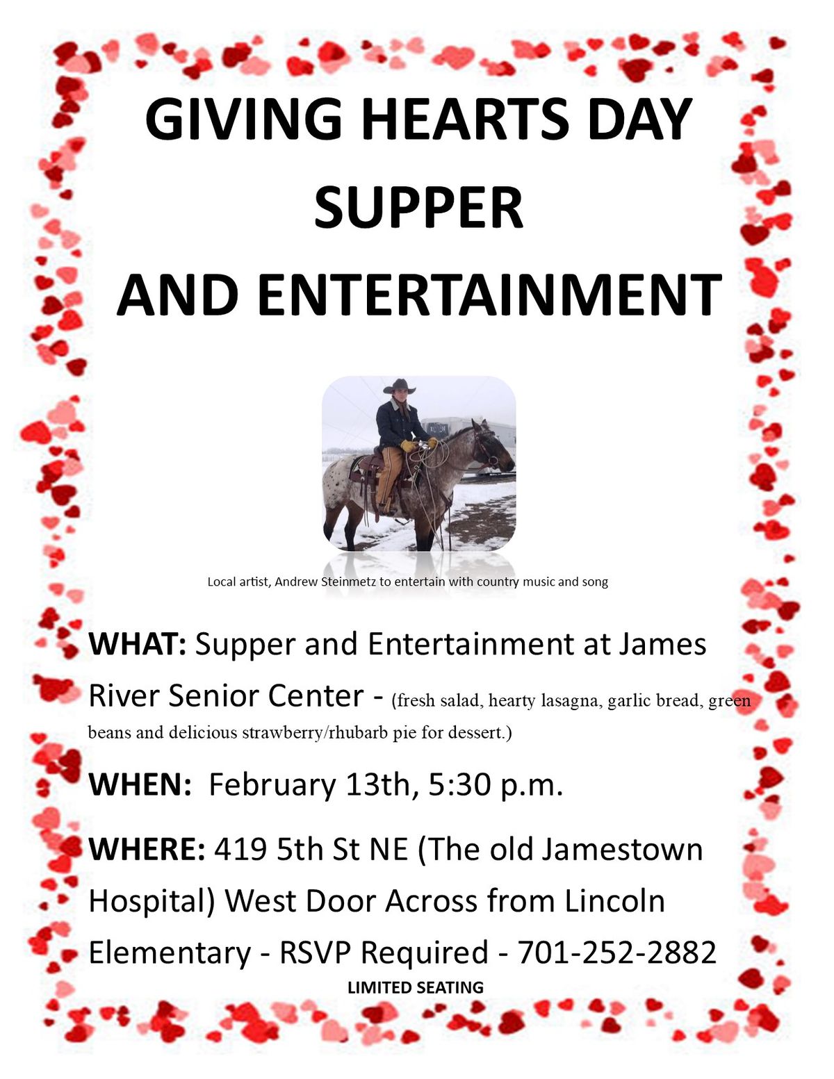 Giving Hearts\/Valentines Supper & Entertainment